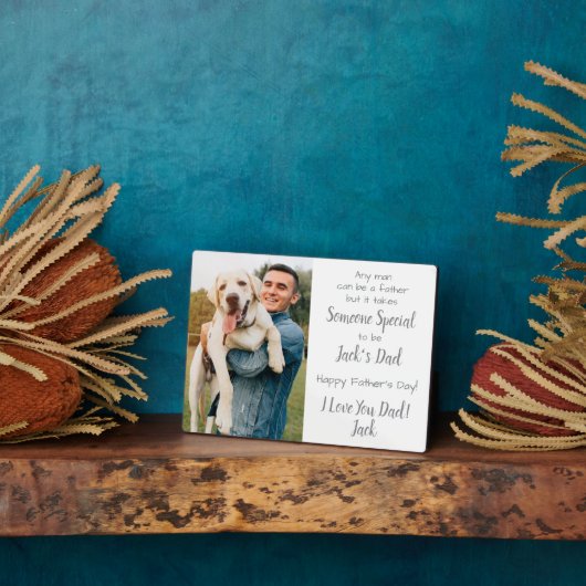 Dog Dad Custom Pet Photo Vaderdag Plaque Fotoplaat (Zijkant)