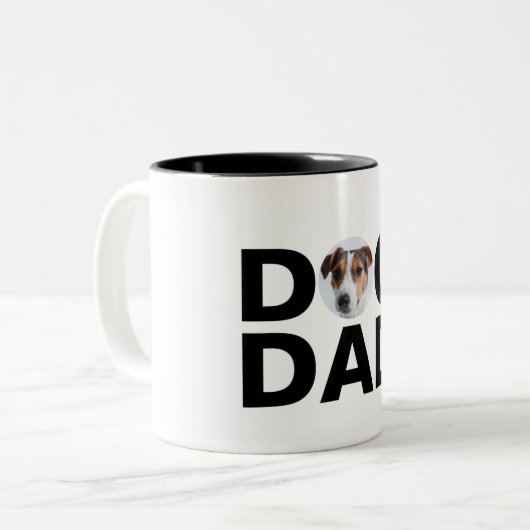 Dog Dad, Custom Photo Dad Gift Two-Tone Coffee Mok (Voorkant links)