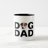 Dog Dad, Custom Photo Dad Gift Two-Tone Coffee Mok (Center)