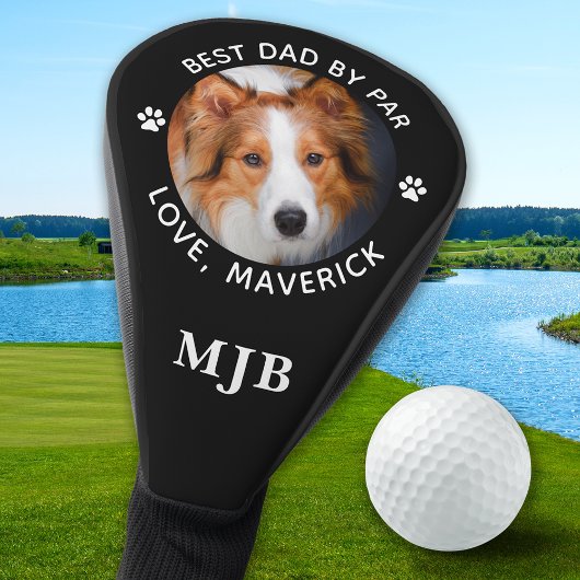 Dog Dad Custom Photo Modern gepersonaliseerd monog Golfheadcover
