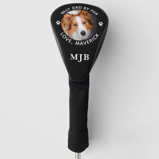 Dog Dad Custom Photo Modern gepersonaliseerd monog Golfheadcover (Voorkant)