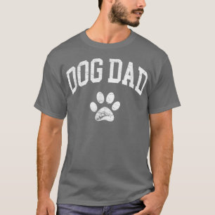 Dog Dad Distress Design Funny Dog Paw T-shirt