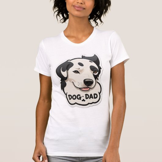 Dog Dad / Dog Mom - Minimal Paw Print T-shirt (Voorkant)