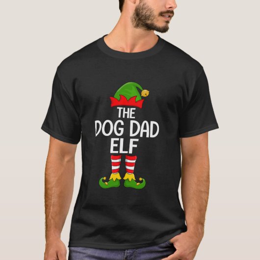 Dog Dad Elf Xmas Matching Family Elf Squad Christm T-shirt (Voorkant)