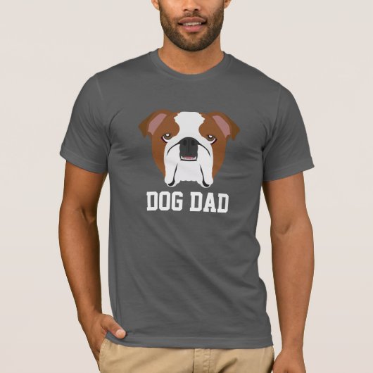 Dog Dad Engels Bulldog Vaderdag T-shirt (Voorkant)