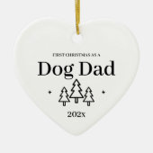 Dog Dad First KerstOrnament Keramisch Ornament (Voorkant)