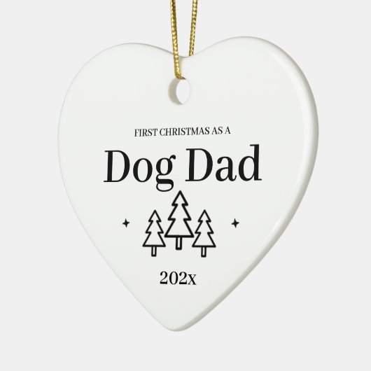 Dog Dad First KerstOrnament Keramisch Ornament (Links)