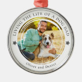Dog Dad Foto Keepsake gepersonaliseerd Metalen Ornament (Voorkant)