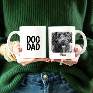 Dog Dad Foto Mok in eenvoudig wit & zwart ontwerp
