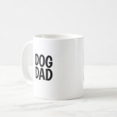 Dog Dad Foto Mok in eenvoudig wit & zwart ontwerp (Voorkant links)