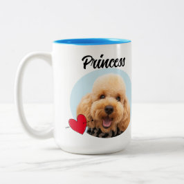 Dog Dad Funny dog quote & custom foto/name Tweekleurige Koffiemok