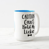 Dog Dad Funny dog quote & custom foto/name Tweekleurige Koffiemok (Voorkant rechts)