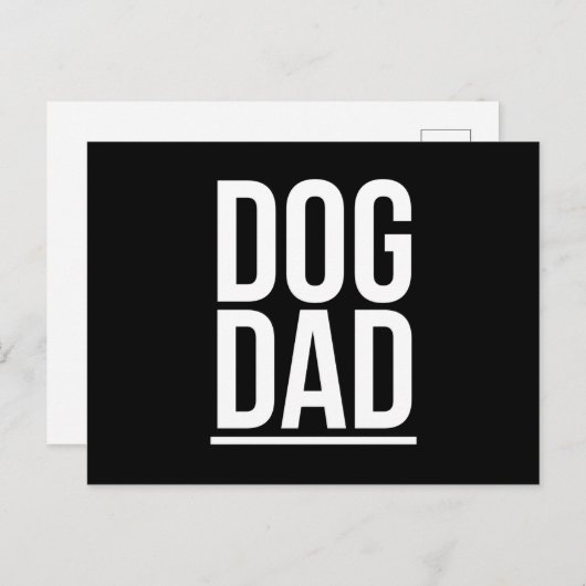Dog dad funny fathers day gifts white briefkaart (Voorkant / Achterkant)