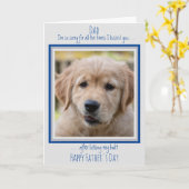 Dog Dad - Funny From the Dog - Happy Father's Day Kaart (Gele Bloem)