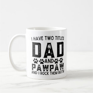 Dog Dad Funny Ik heb twee titels voor papa en Pawp Koffiemok