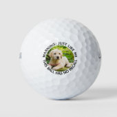 Dog Dad Funny No Recall Warning Aangepaste foto Golfballen (Voorkant)
