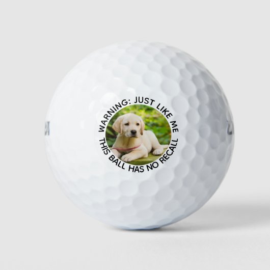Dog Dad Funny No Recall Warning Aangepaste foto Golfballen (Voorkant)
