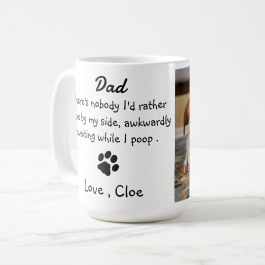 Dog Dad Funny Vaderdag - Birthday Dog Dad Koffiemok (Voorkant links)