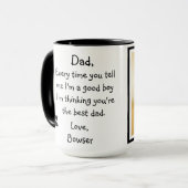 Dog Dad Funny Vaderdag Pet Foto Zwart Binnen Mok (Voorkant links)