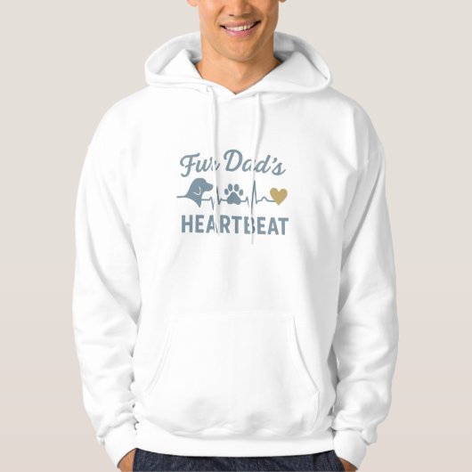 Dog dad, fur dad's heartbeat hoodie (Voorkant)