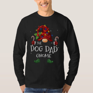 Dog Dad Gnome Buffalo Pset kerstboom Light T-shirt