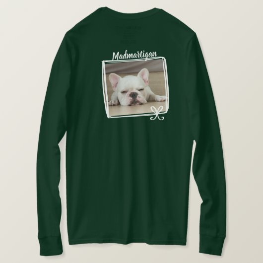 Dog Dad Grumpy Dog Green Long Hoeve Foto T-shirt (Design achterkant)