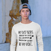 Dog Dad Grumpy Dog White Long Hoeve Foto T-shirt