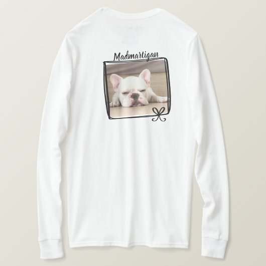 Dog Dad Grumpy Dog White Long Hoeve Foto T-shirt (Design achterkant)