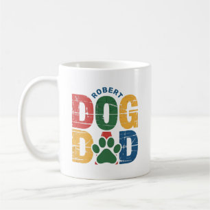 Dog Dad Grunge Stijl Typografie Koffiemok