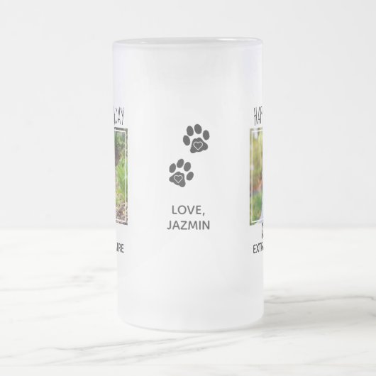 Dog Dad - Happy Birthday Beste Pap Schattige Dog F Matglas Bierpul (Center)