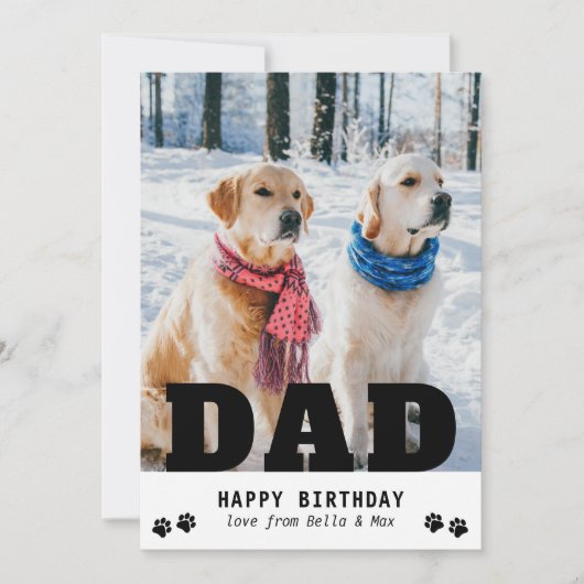 Dog Dad Happy Birthday Modern Personalized Photo (Voorkant)