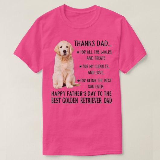 Dog Dad Happy Father's Day To The Best Golden Retr T-shirt (Design voorkant)