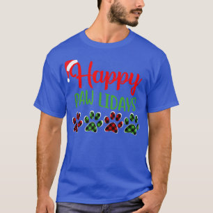 Dog Dad Happy Pawlidays Merry KerstHolida T-shirt