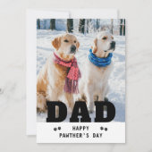Dog Dad Happy Vaderdag Paw Print Funny Foto Feestdagenkaart (Voorkant)