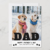 Dog Dad Happy Vaderdag Paw Print Moderne Photo (Voorkant)