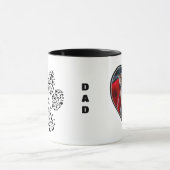 Dog Dad Heart Paw Print gepersonaliseerde foto Mok (Midden)