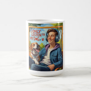 Dog Dad - Ik luister alleen naar mijn hond Koffiemok
