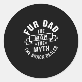  Dog Dad Man Myth Snack Dealer Vader Dag Ronde Sticker