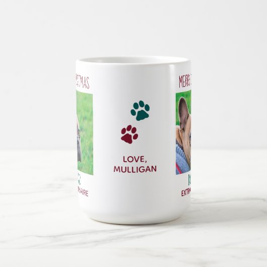 Dog Dad - Merry kerstpas Dog Photo Koffiemok (Center)