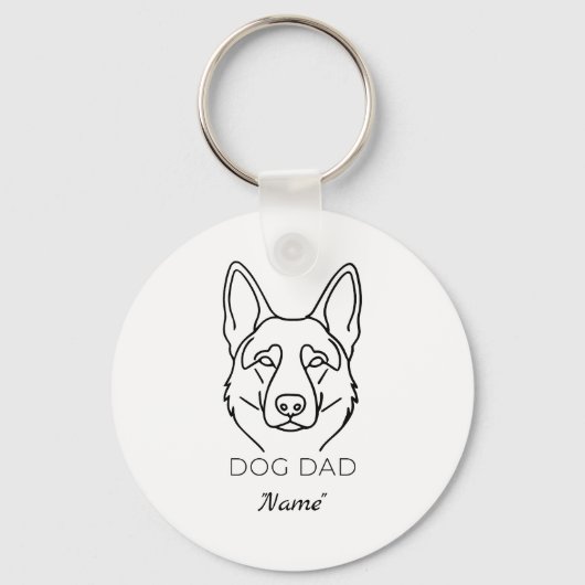 Dog Dad mit Name personalisiert Hundepapa Sleutelhanger (Voorkant)