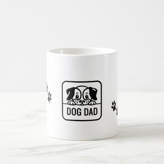Dog Dad Mok – Schattige Paw Print Gift (Center)