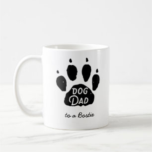 Dog Dad Paw Print Personalized Name and Breed Koffiemok