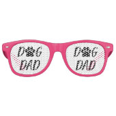 Dog Dad Paw print Retro Zonnebril (Voorkant)