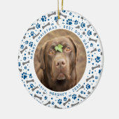 DOG DAD Paw Printers - Aangepaste foto voor kerstm Keramisch Ornament (Links)