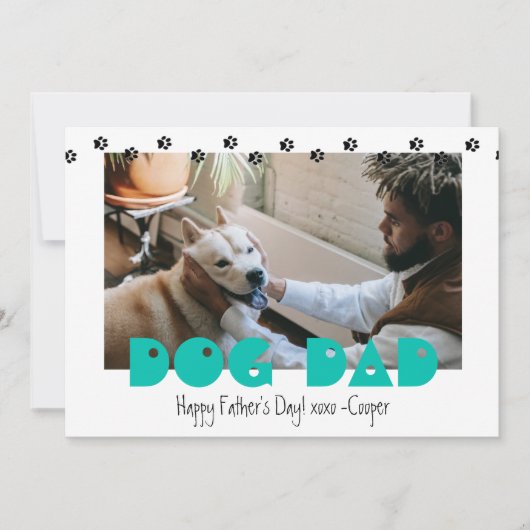 Dog Dad | Pawprinters | Aangepaste Moederdag Feestdagenkaart (Voorkant)