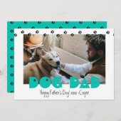 Dog Dad | Pawprinters | Aangepaste Moederdag Feestdagenkaart (Voorkant / Achterkant)