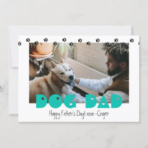 Dog Dad   Pawprinters   Aangepaste Moederdag Feestdagenkaart