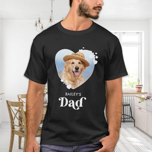 Dog DAD Personaliseer Hondenliefhebber Cute Heart T-shirt