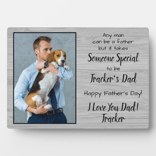 Dog Dad Personalized Pet Photo Vaderdag Fotoplaat (voorkant)