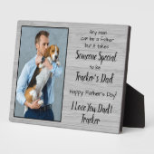 Dog Dad Personalized Pet Photo Vaderdag Fotoplaat (Zijkant)